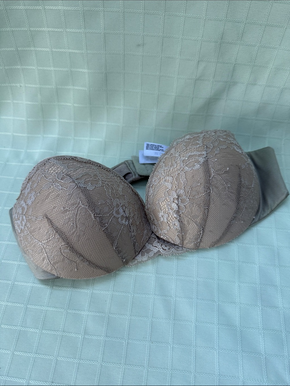 DKNY Light Gray Lace Strapless Bra